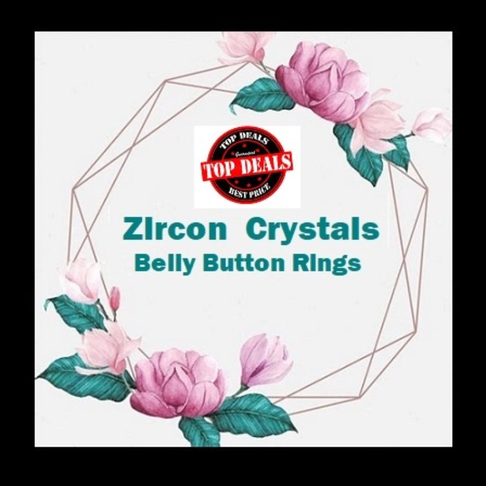 Zircon Crystals Belly Button Rings - Picture 1 of 4